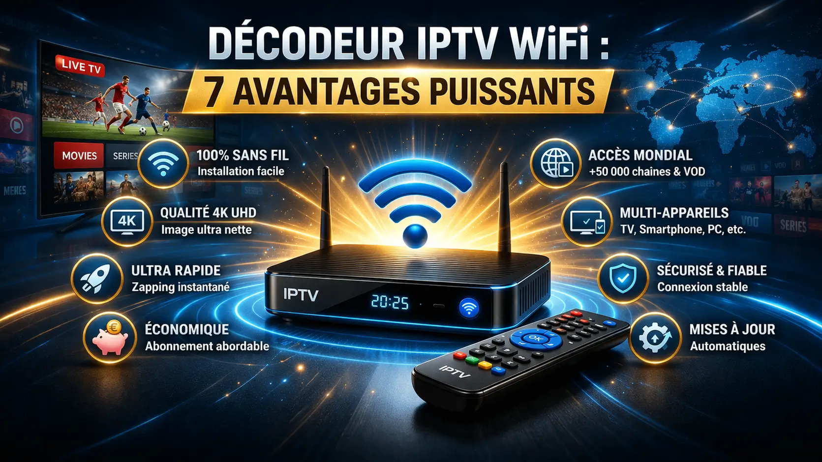 Décodeur IPTV WiFi - 7 Avantages Puissants
