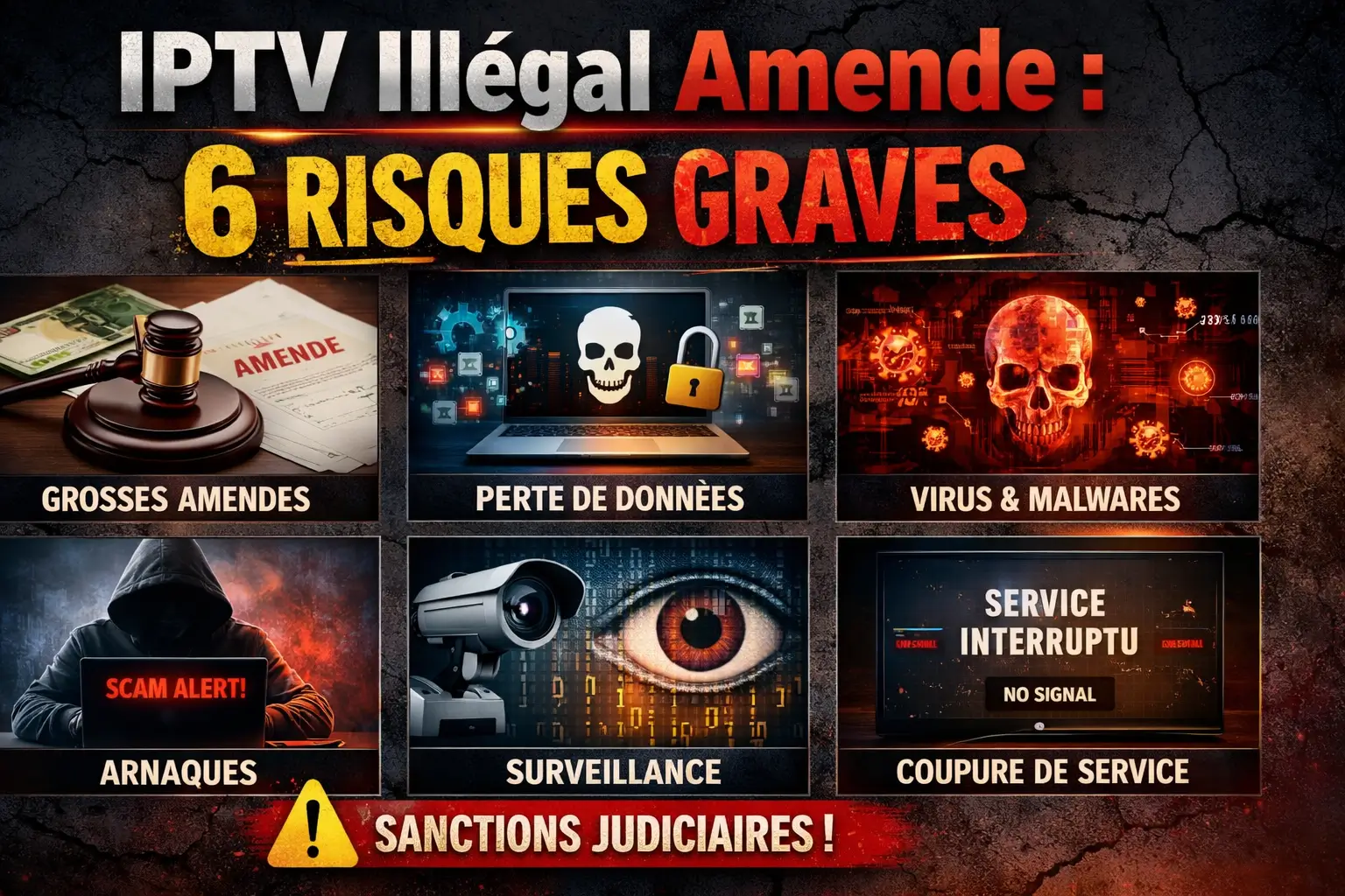 IPTV Illégal Amende - 6 Risques Graves