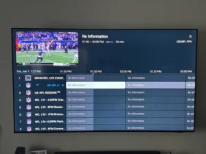 TiviMate sur Android TV avec grille EPG affichée