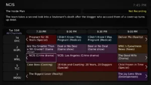 une interface IPTV player avec guide EPG activé 