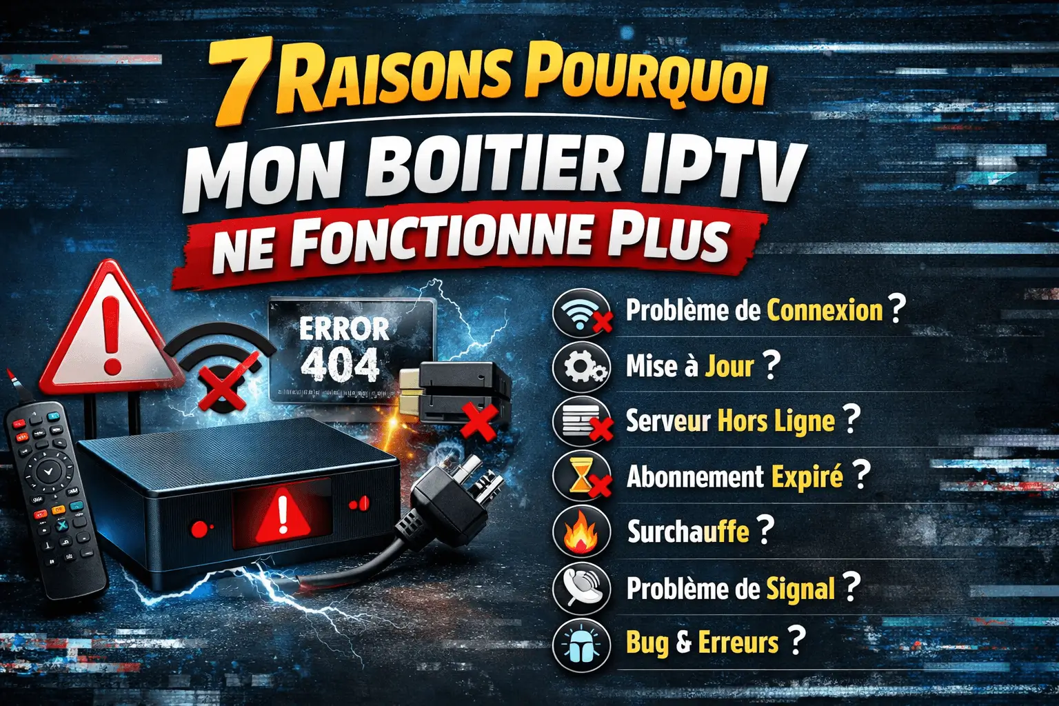 pourquoi mon boitier iptv ne fonctionne plus​